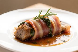 Délicieux saltimbocca préparé au airfryer, parfait pour un repas rapide et savoureux.