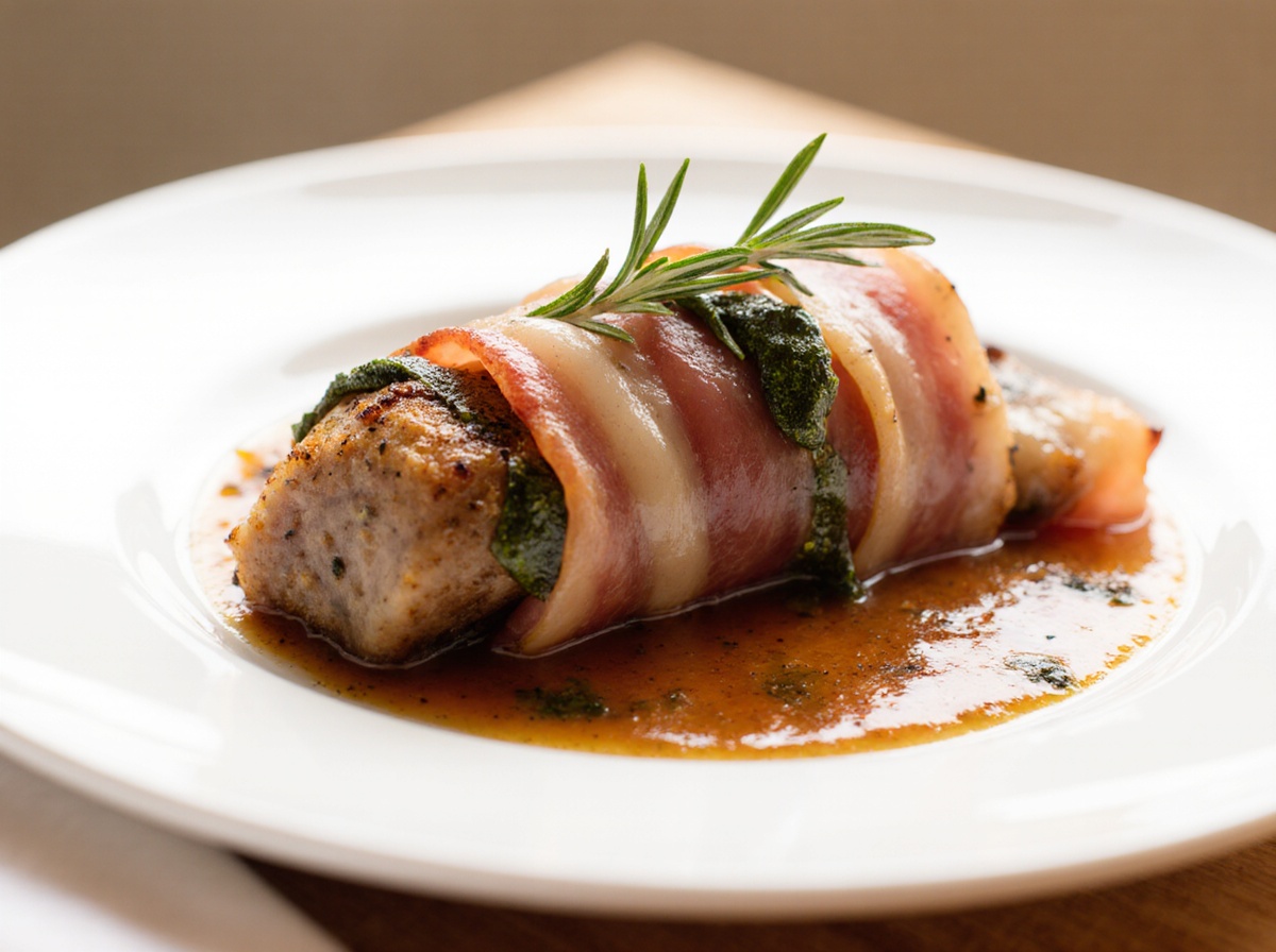 Délicieux saltimbocca préparé au airfryer, parfait pour un repas rapide et savoureux.